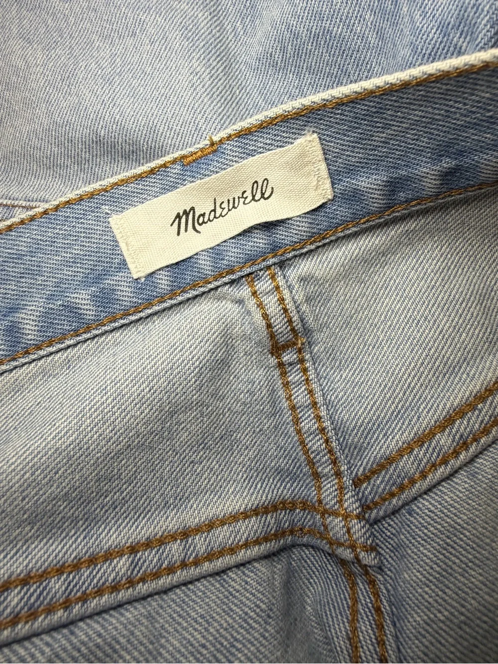 Madewell Essex Long Baggy Shorts Jorts in Londe Blue